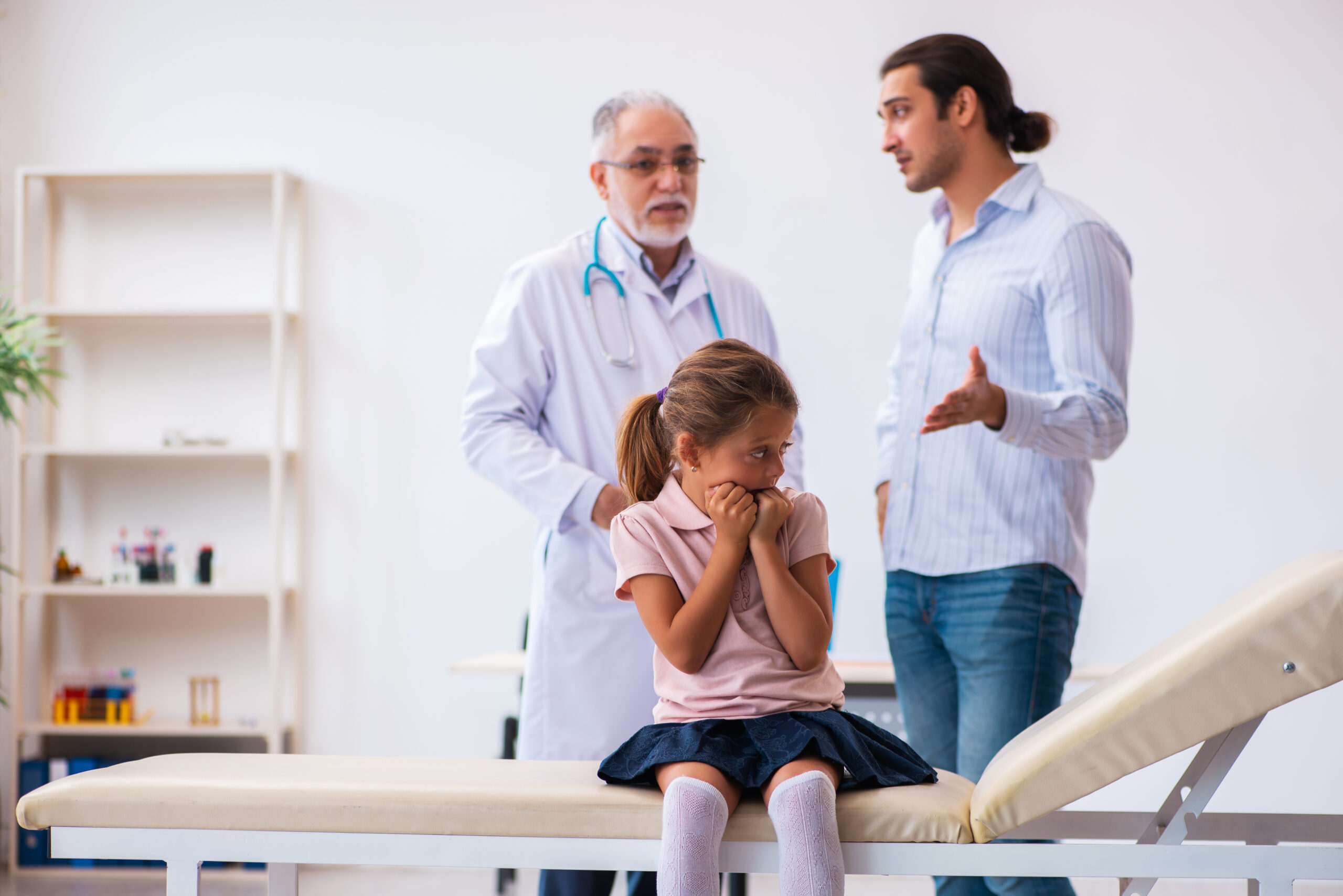 Parents and child suffering with a mental health concern.